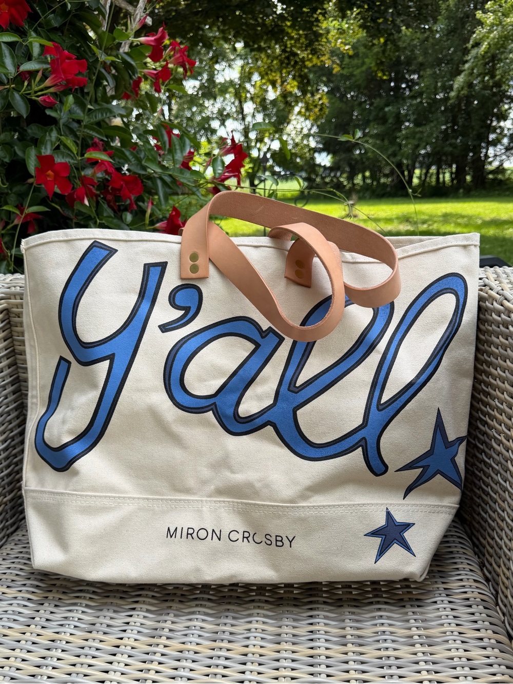 Miron Crosby XL Y’all Tote Bag Cowboy Canvas Boots Western - Picture 2 of 10